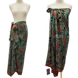 Ben & Lisa La Florentina NWT Multicolor Paisley Print Wrap Scarf Sarong